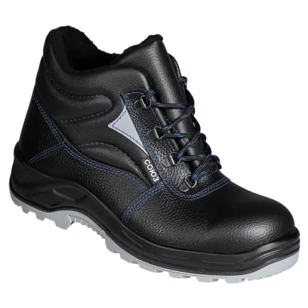 Ботинки СОЮЗНИК ПУ/ТПУ нат.кожа иск.мех с МП (черный)