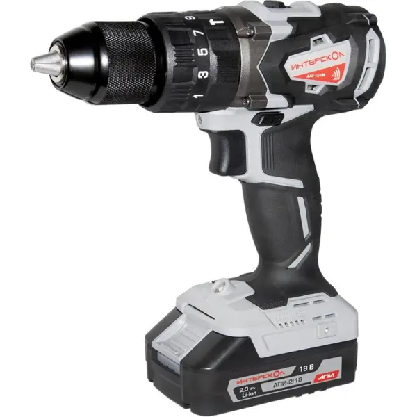 Аккумуляторная дрель-шуруповерт ИНТЕРСКОЛ ДАУ-13/18В 574.2.2.70 18В 38Нм 2х2А/ч Аккумуляторная дрель-шуруповерт ИНТЕРСКОЛ ДАУ-13/18В 574.2.2.70 18В 38Нм 2х2А/ч