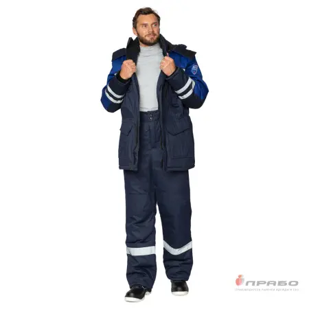 Костюм АНТИСТАТ антистатический зимний с БР (т.синий/васильковый)