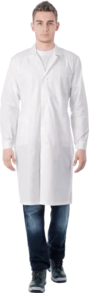 Халат рабочий БЯЗЬ (белый) мужские медицинские
