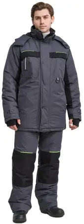 Костюм RONTA KS930 MEMBRANE зимний с БР (т.серый/черный/лаймовый)