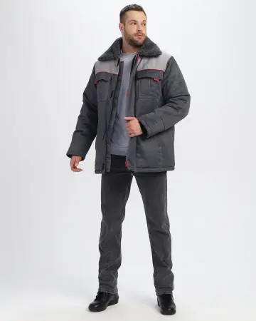 Куртка ФАВОРИТ MILL зимняя (т.серый/серый)