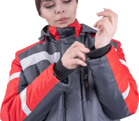 Костюм РОУД женский зимний с ПК (т.серый/красный)