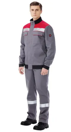 Костюм КАПЕР с БР (серый/черный/красный)