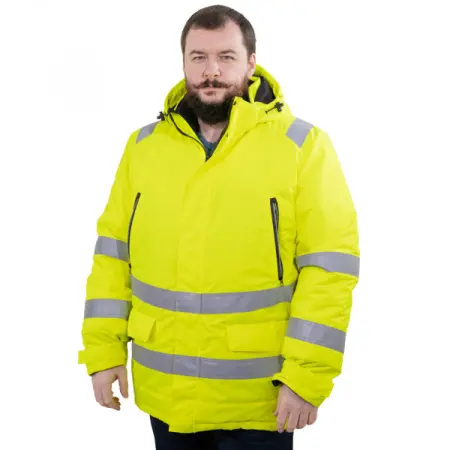 Куртка-парка BRODEKS KW 220 зимняя сигнальная (желтый/черный)
