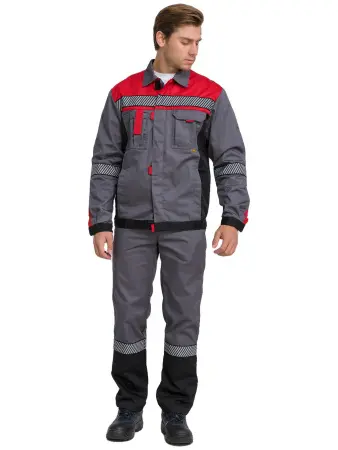 Костюм RONTA KS262 СОП с ПК (т.серый/красный/черный)