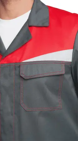 Халат RONTA HL541 (т.серый/красный)