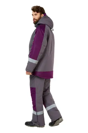 Костюм ЭКСПЕРТ зимний с БР (серый/баклажан)