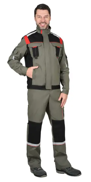 Куртка СИРИУС-СТАН (оливковый/черный/красный)