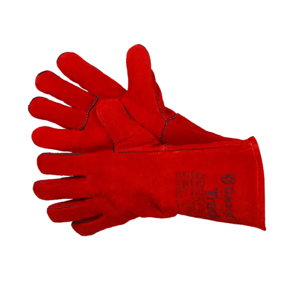 Краги TRACK из спилка (красный)