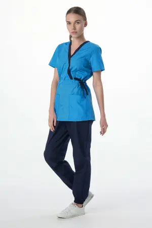 Костюм MEDLINE СИМПЛ-001 женский с БР (т.синий/ярко-голубой) женские медицинские