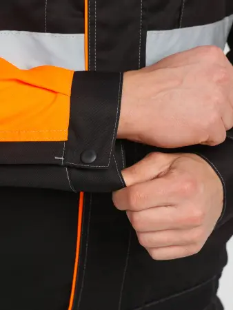 Костюм ВИВАТ-1 ПРЕМИУМ СН МВО с БР (черный/оранжевый)