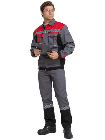 Костюм RONTA KS262 СОП с ПК (т.серый/красный/черный)
