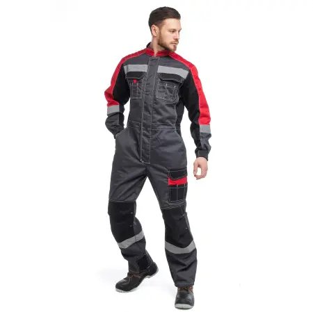 Комбинезон ФОРМУЛА с СОП (т.серый/красный/черный)