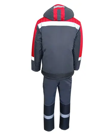 Костюм ЮКОН-МЕМБРАНА с ПК зимний (т.серый/черный/красный)