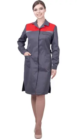 Халат RONTA HL8 женский (т.серый/красный)