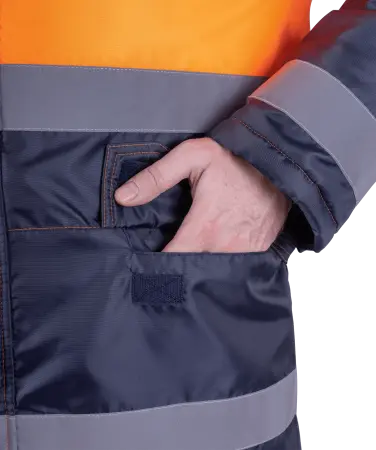 Костюм БРАЙТ зимний с ПК (оранжевый/синий)