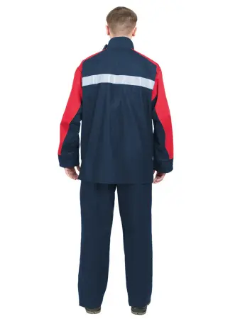 Костюм огнестойкий ГЕКТОР 1 кл. х/б с БР (синий/красный)