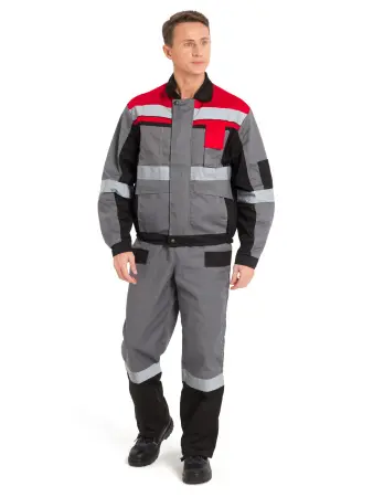 Костюм ВИВАТ с СОП с П/К (серый/черный/красный)