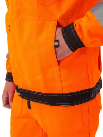 Костюм ПРОТЕКТ-ЛЮКС сигнальный с ПК (оранжевый/черный)