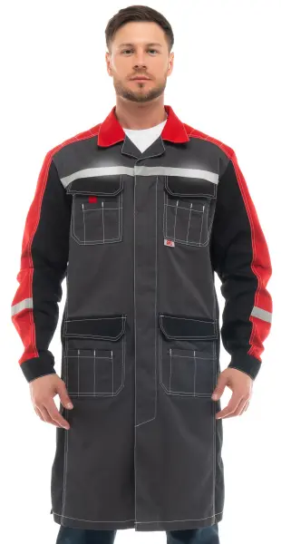 Халат ФОРМУЛА ИТР (т.серый/красный)