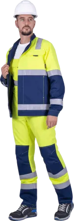 Костюм РЕФЛЕКТ-1 сигнальный с ПК (желтый/синий)