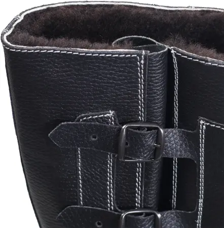 Сапоги TURBO ПУ/нитрил высокие с КП и КС нат.мех (черный)