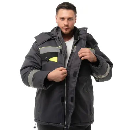 Костюм КОРВЕТ зимний с БР 4 класс (т.серый/черный/лимон)