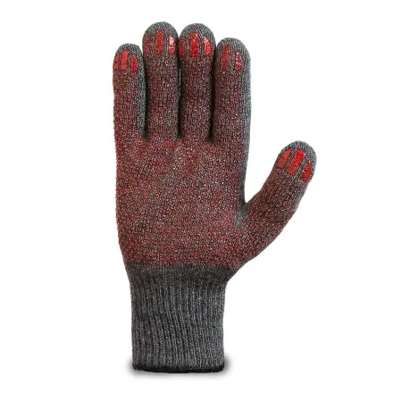 Перчатки шерстяные одинарные с внутренним начесом и антискользящим покрытием (серый)