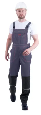 Костюм КМ-10 ЛЮКС летний с ПК (серый/красный)