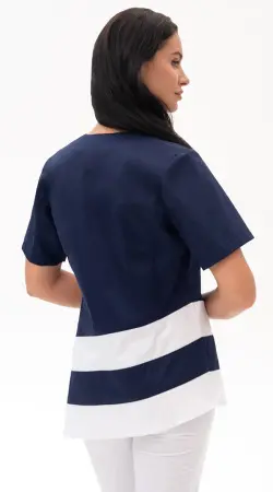 Блуза ЛИНА женская (синий/белый) женские медицинские