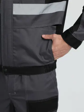 Костюм ВИВАТ-1 ПРЕМИУМ СН МВО с БР (т.серый/черный/св.серый)