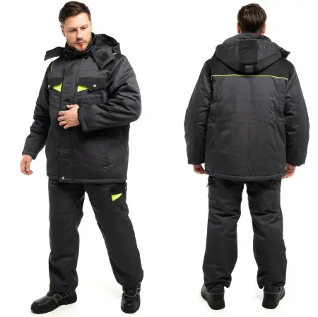 Костюм КОРВЕТ зимний с БР (т.серый/черный/лимон)