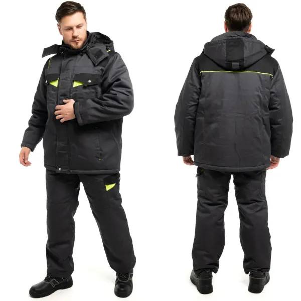 Костюм КОРВЕТ зимний с БР (т.серый/черный/лимон)