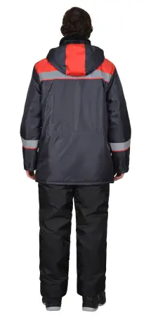 Куртка СИРИУС-БРИГАДИР зимняя (т.серый/красный)