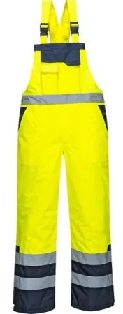 Полукомбинезон PORTWEST S489 зимний светоотражающий (сигнальный желтый/т.синий)