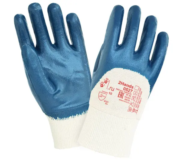 Перчатки 2HANDS 0527 нитриловые с тяжелым покрытием Перчатки 2HANDS 0527 нитриловые с тяжелым покрытием