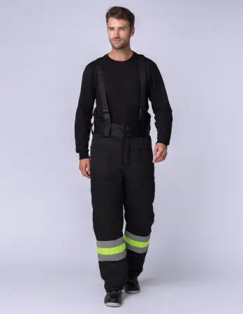 Костюм ДОРОЖНИК зимний с БР (лимонный/черный)