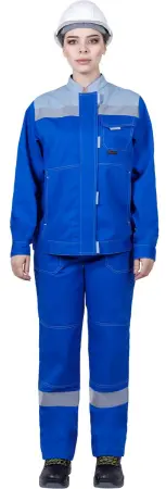 Костюм РАЦИОНАЛИЗАТОР женский с БР (василёк/серый)