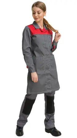 Халат RONTA HL101 женский (т.серый/красный)