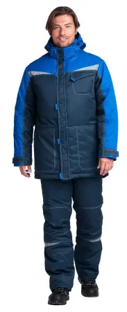 Костюм КМ-10 ЛЮКС зимний c ПК (василек/т.синий)