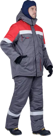 Костюм ЭЛЕКТРОСТОП ТЕРМО ЗЭТВ 62.5 зимний с БР (серый/красный)