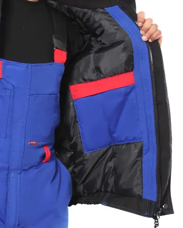 Костюм СИРИУС-СТАН зимний с ПК (васильковый/черный/красный)