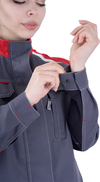 Куртка ТУРБО SAFETY женская (серый/чёрный/красный) Куртка ТУРБО SAFETY женская (серый/чёрный/красный)