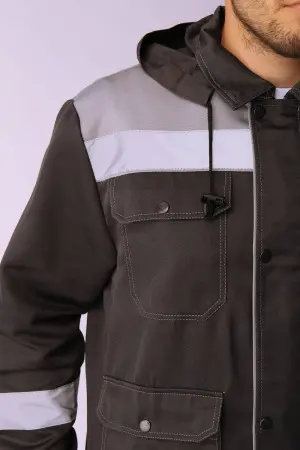 Костюм ТИТАН СОП с капюшоном с ПК (т.серый/св.серый)