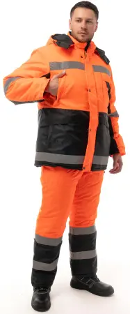 Костюм МЕТЕО зимний с ПК (оранжевый/черный)