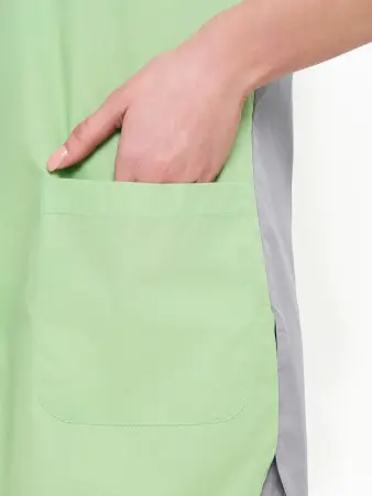 Костюм ОКТАВА женский с БР (серый/салатовый)