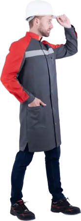 Халат РОУД (серый/красный)