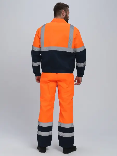Костюм НЕОН сигнальный с ПК (оранжевый/т.синий) Костюм НЕОН сигнальный с ПК (оранжевый/т.синий)