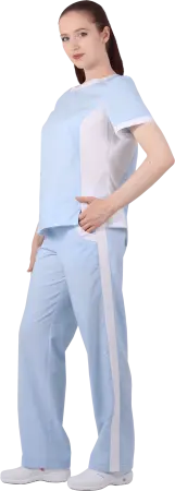 Костюм ГРАЦИЯ женский с БР (голубой/розовый) женские медицинские